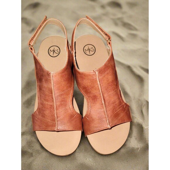 Women's Brown Wedge Platform Sandals - size 10 - Picture 1 of 5